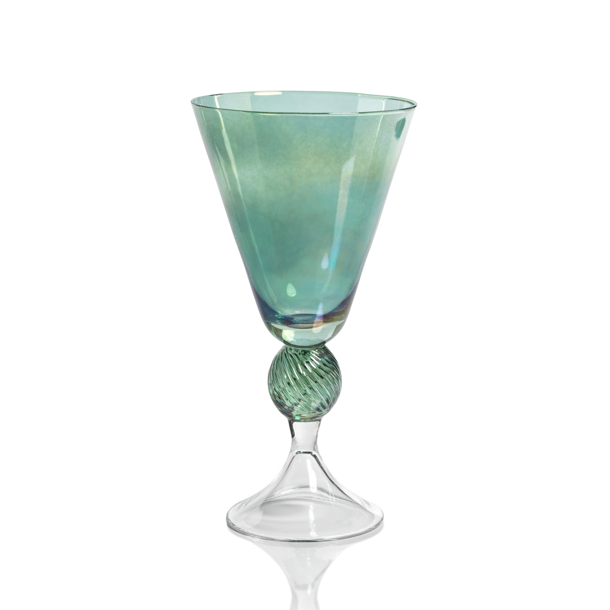Cali Green Vintage Stemmed Glasses, Set of 4