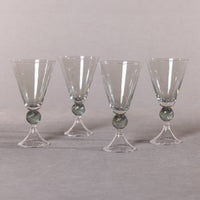 Cali Green Vintage Stemmed Glasses, Set of 4
