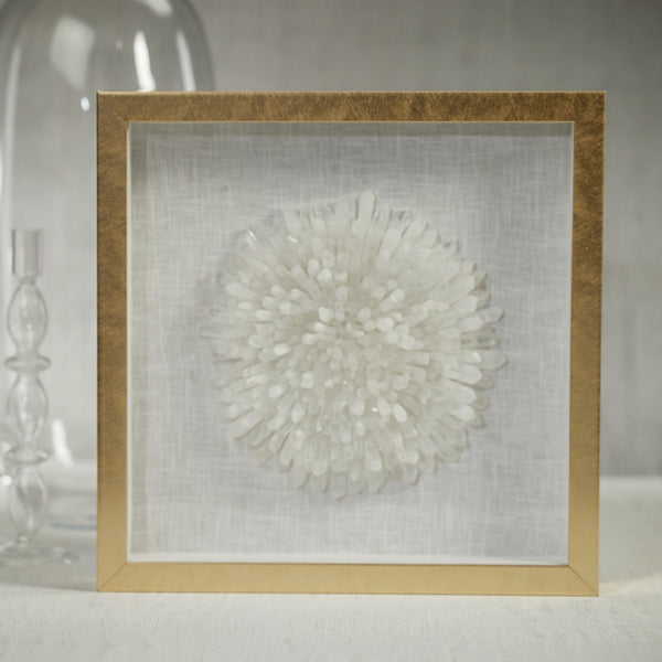Firnley Gold Framed Crystal Flower Wall Décor - Artwork Detail | Bone & Brass
