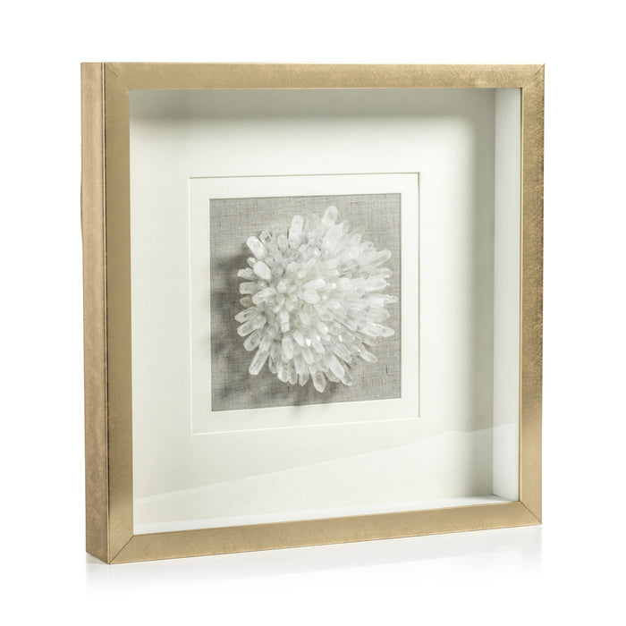 Carney Gold Framed Crystal Flower Wall Décor