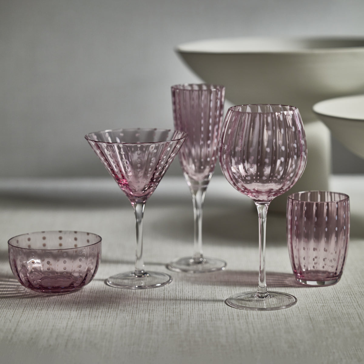Preston Purple Glass Wine Glasses, Set of 4