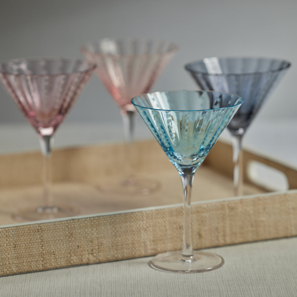 Preston Purple Glass Martini Glasses, Set of 4