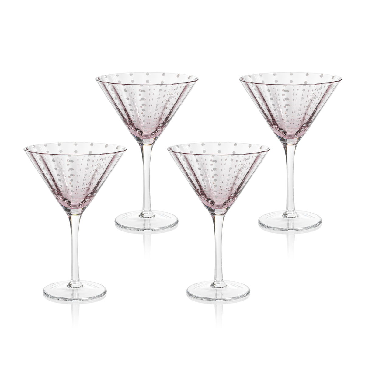 Preston Purple Glass Martini Glasses, Set of 4