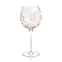 Preston Pink Glass Wine Glasses, Set of 4