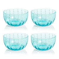 Preston Aqua Glass Condiment Glass Bowls, Set of 4