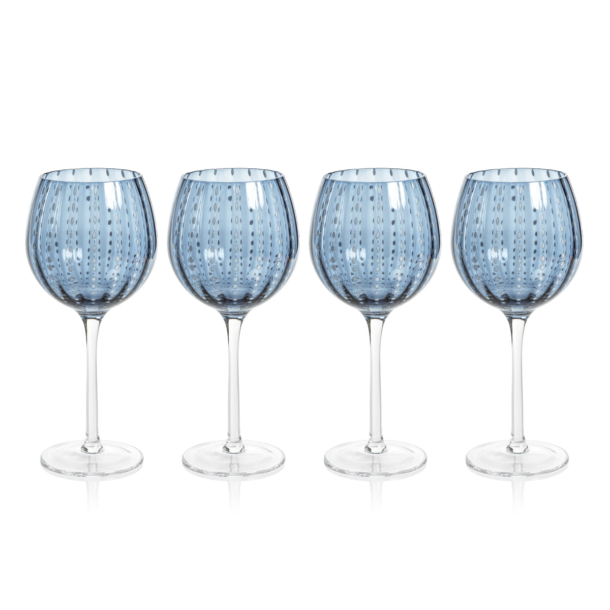 Preston Navy Blue Wine Glasses, Set of 4