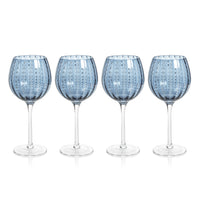 Preston Navy Blue Wine Glasses, Set of 4