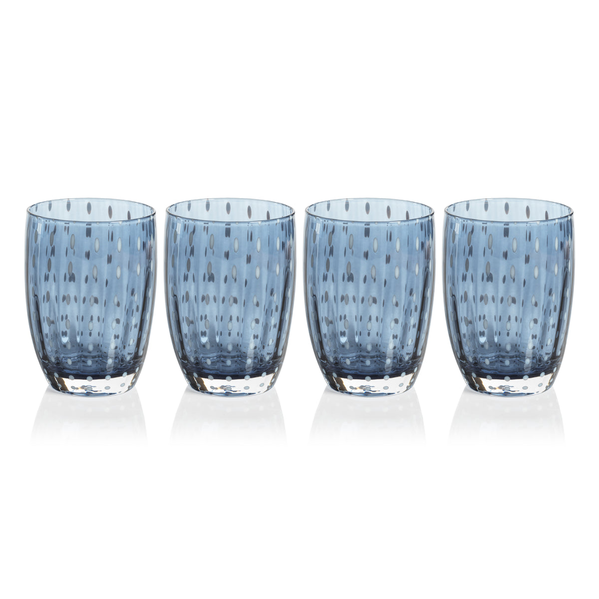 Preston Navy Blue Tumbler Glasses, Set of 4