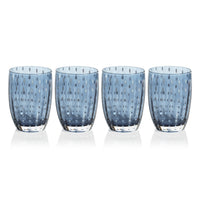 Preston Navy Blue Tumbler Glasses, Set of 4