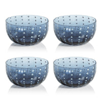 Preston Navy Blue Condiment Glass Bowls, Set of 4