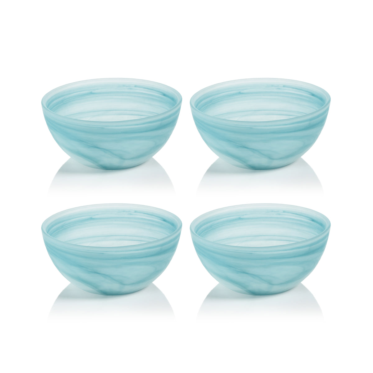 Azur Alabaster Medium Glass Bowls, Set of 4