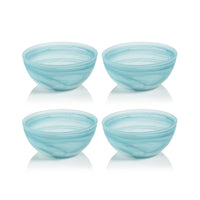 Azur Alabaster Medium Glass Bowls, Set of 4