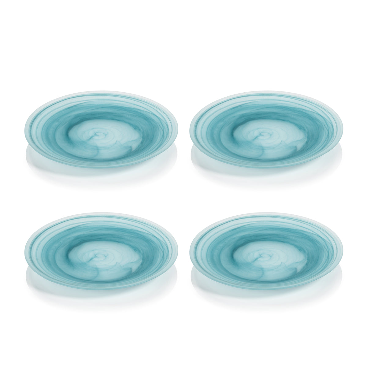 Azur Alabaster Glass Salad Plates, Set of 4