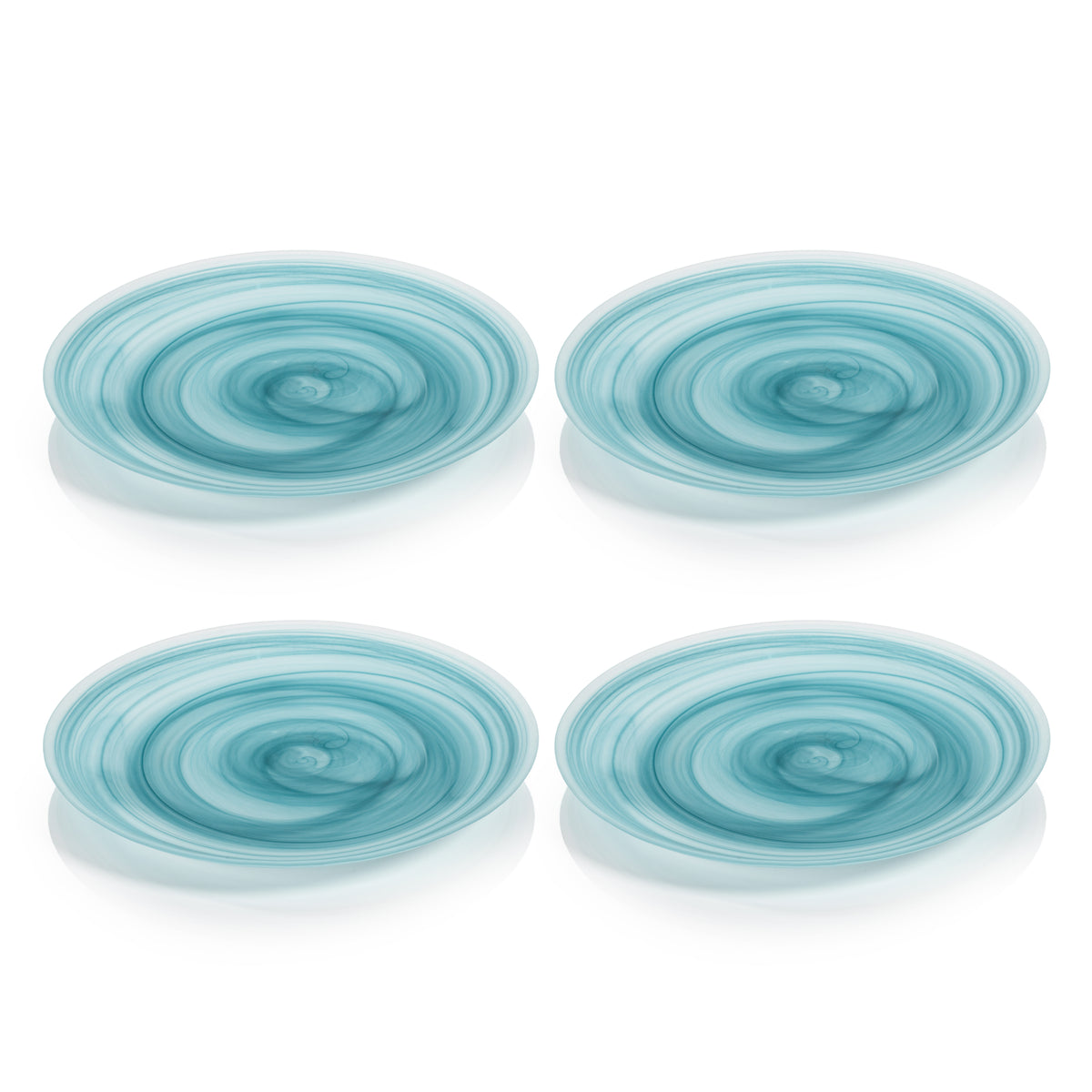 Azur Alabaster Glass Dinner Plates, Set of 4