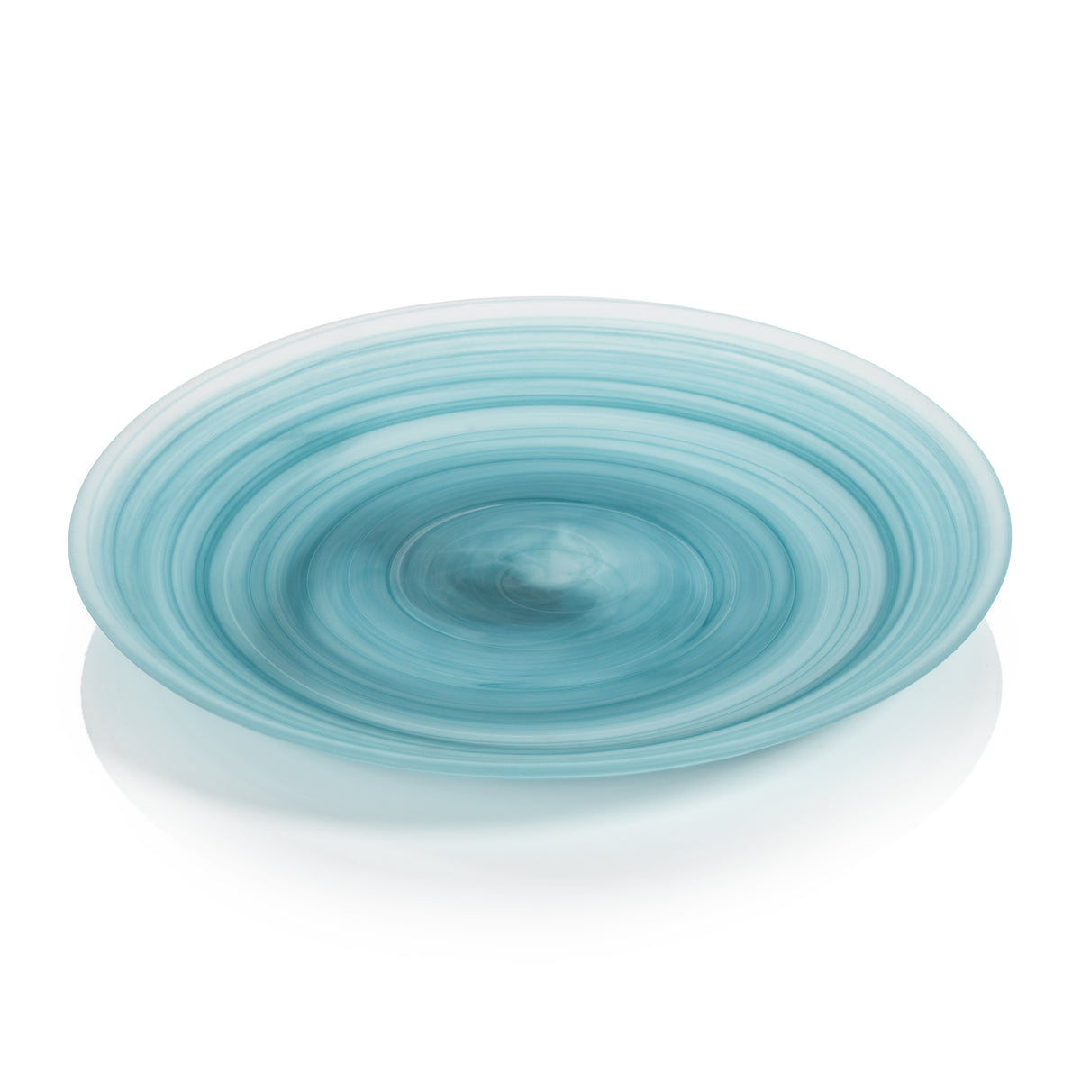 Azur Alabaster Glass Charger Plates, Set of 4