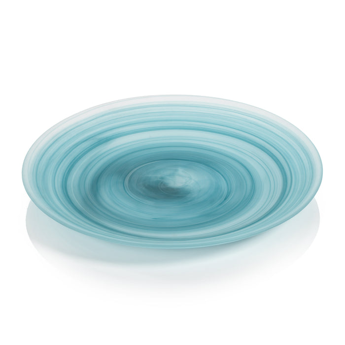 Azur Alabaster Glass Charger Plates, Set of 4
