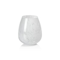 Laval White Confetti Glass Vase, Small