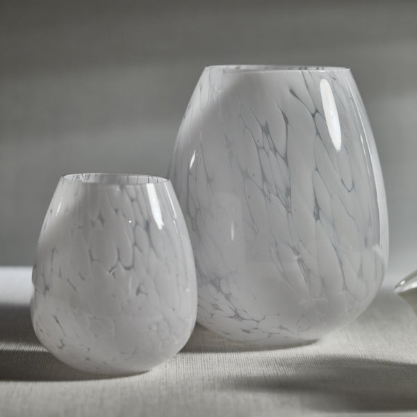 Laval White Confetti Glass Vase, Large