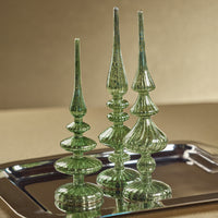 Azenor Green LED Tabletop Finials, Set of 2
