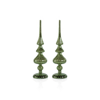 Azenor Green LED Tabletop Finials, Set of 2