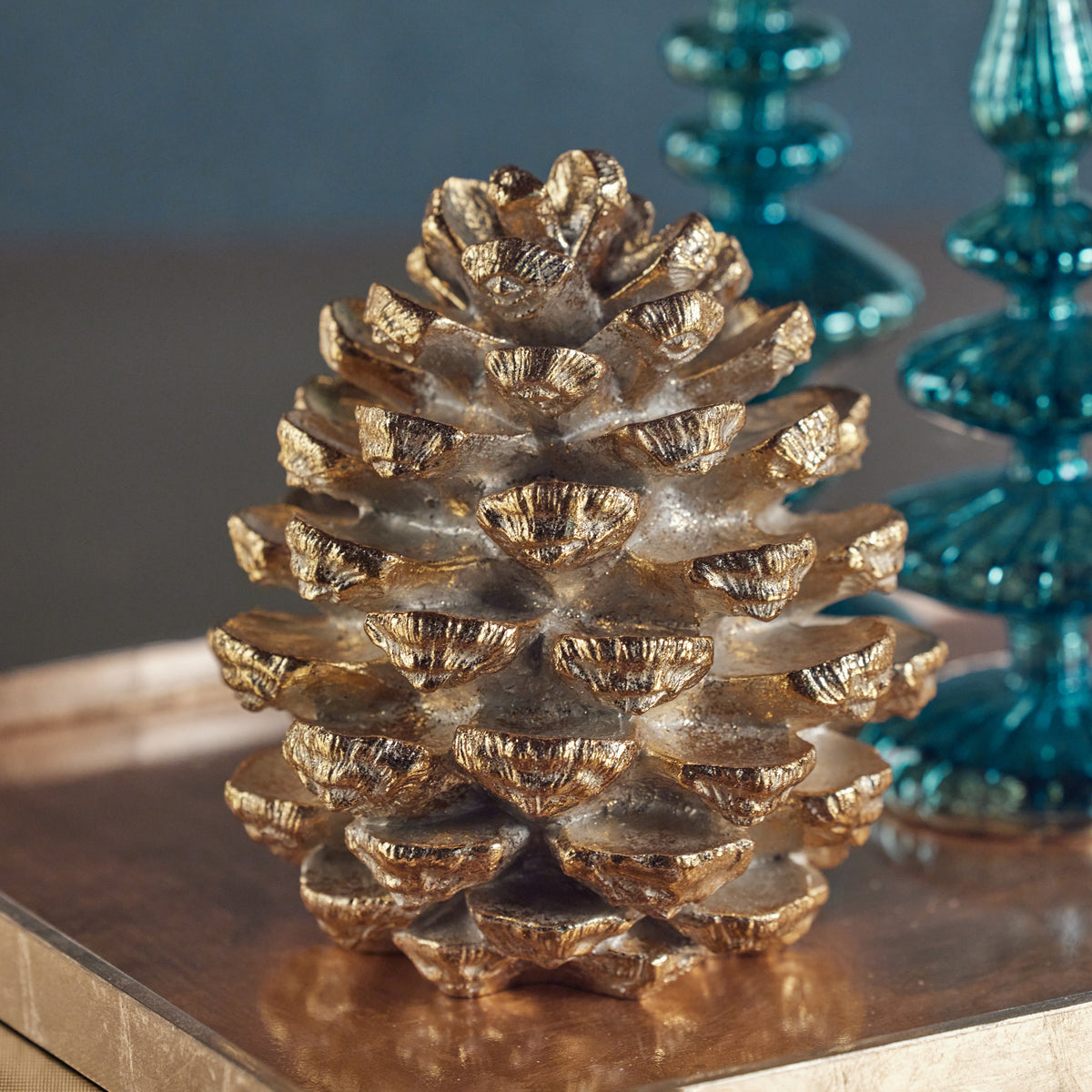 Gold Shula Decorative Pinecone Figurine