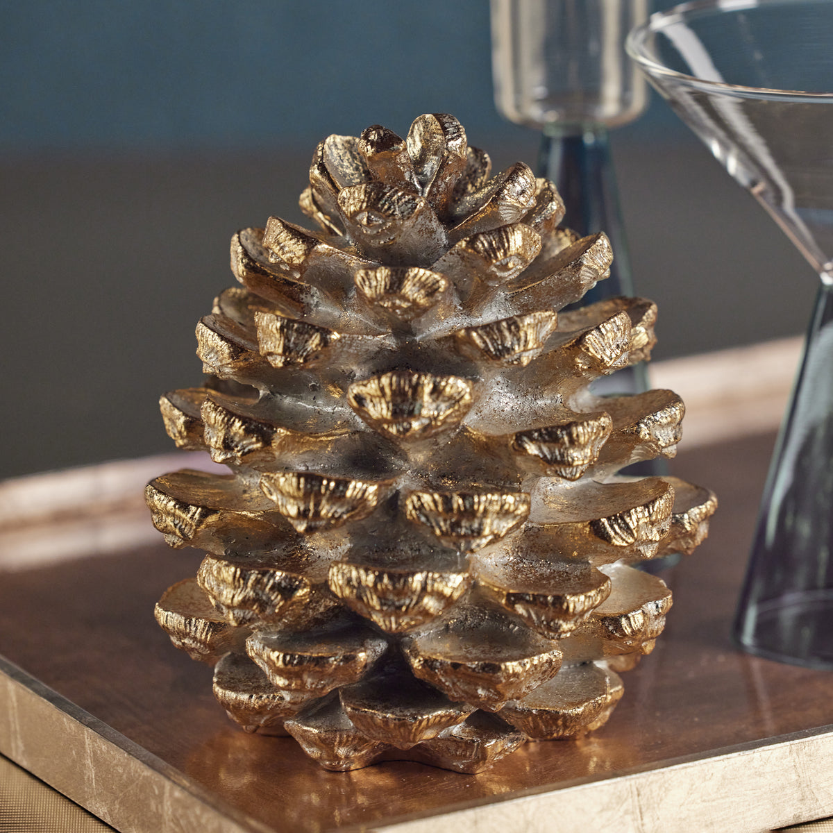 Gold Shula Decorative Pinecone Figurine