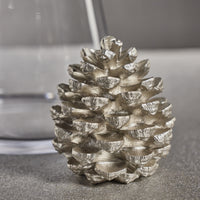 Silver Shula Decorative Pinecone Figurine