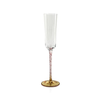 Sachi Amber & Pink Champagne Flutes, Set of 6