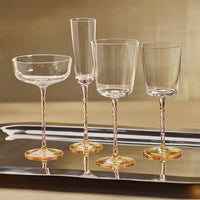 Sachi Amber & PinkRed Wine Glasses, Set of 4