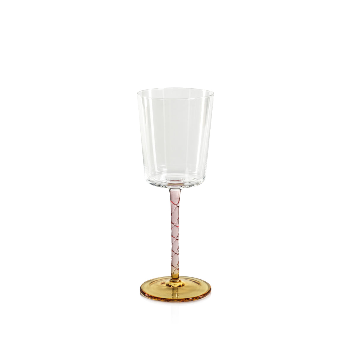 Sachi Amber & Pink White Wine Glasses, Set of 6