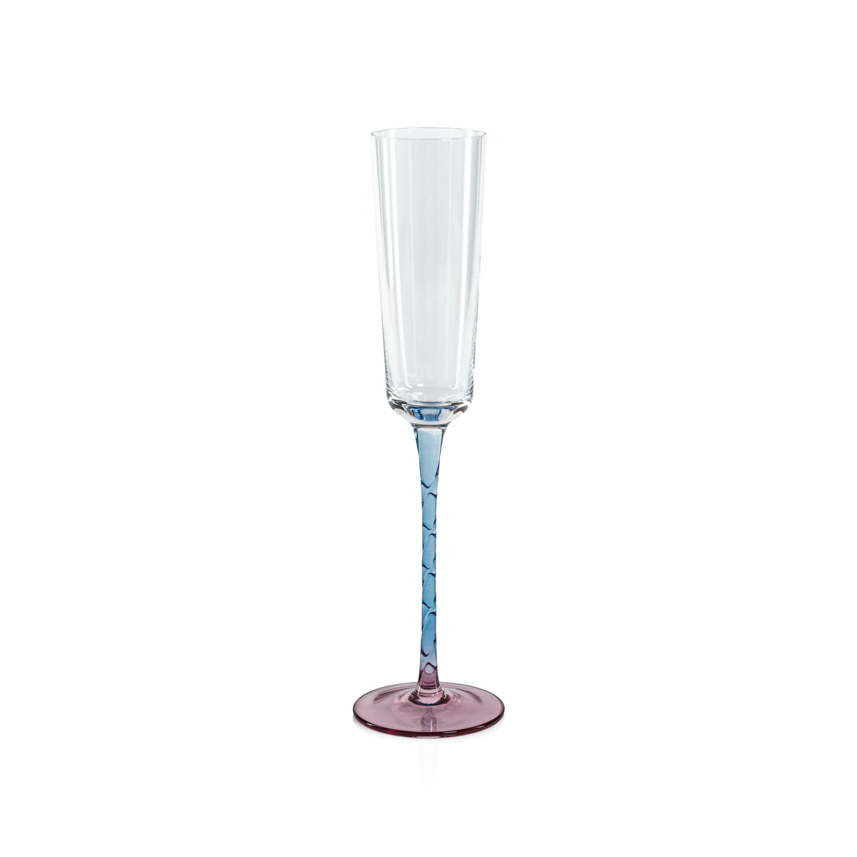Sachi Pink & Blue Champagne Flutes, Set of 6