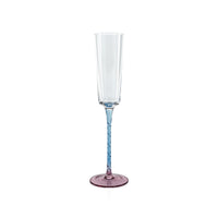 Sachi Pink & Blue Champagne Flutes, Set of 6
