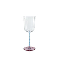 Sachi Pink & Blue White Wine Glasses, Set of 6