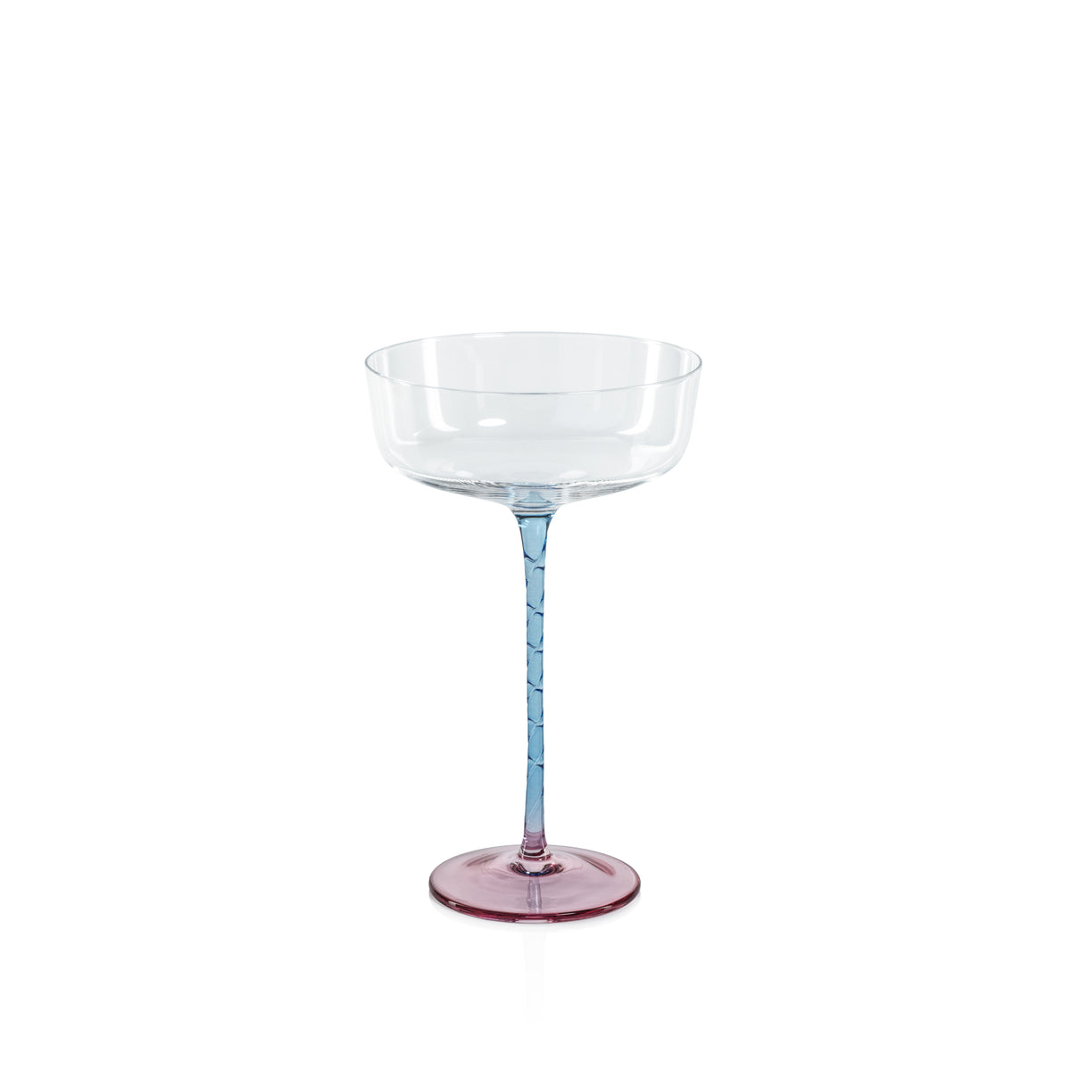 Sachi Pink & Blue Cocktail / Martini Glasses, Set of 4