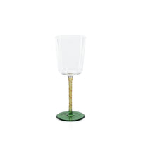 Sachi Amber & Green White Wine Glasses, Set of 6