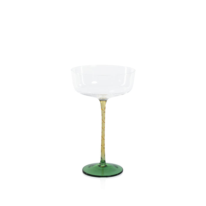 Sachi Amber & Green Cocktail / Martini Glasses, Set of 4