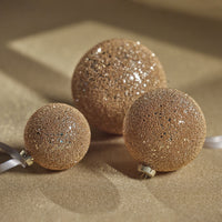 Hoshi Gold Beaded Glass Ball Ornaments, Set of 6