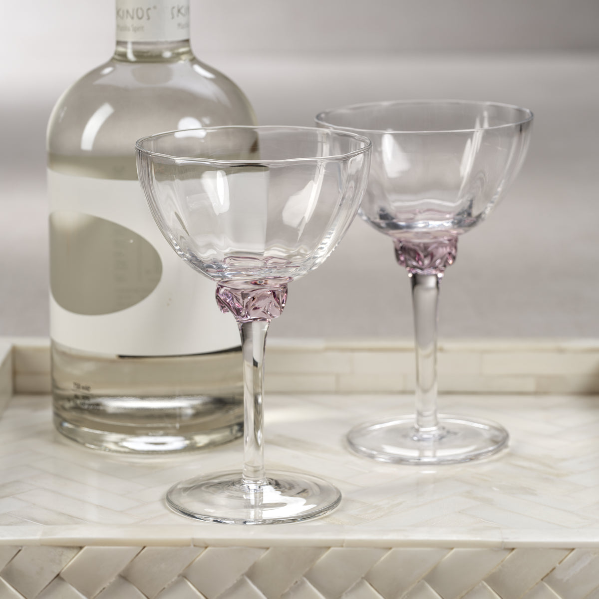 Colleen Blush Martini / Cocktail Optic Glasses, Set of 4