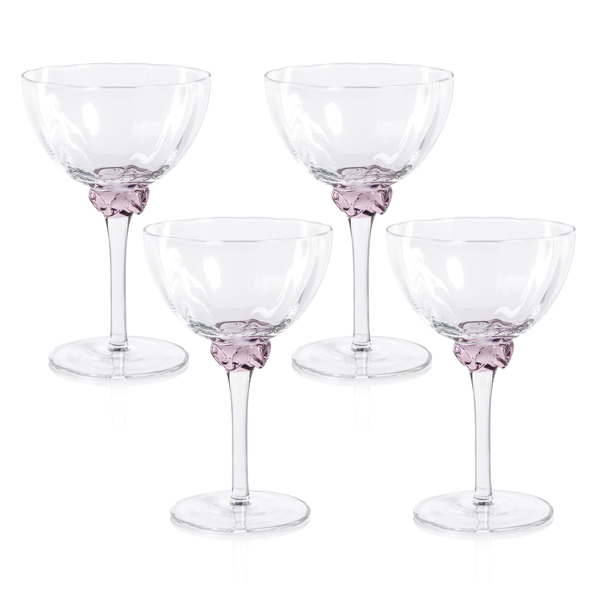 Colleen Blush Martini / Cocktail Optic Glasses, Set of 4