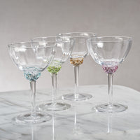 Colleen Azure Martini / Cocktail Optic Glasses, Set of 4