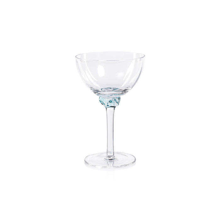 Colleen Azure Martini / Cocktail Optic Glasses, Set of 4