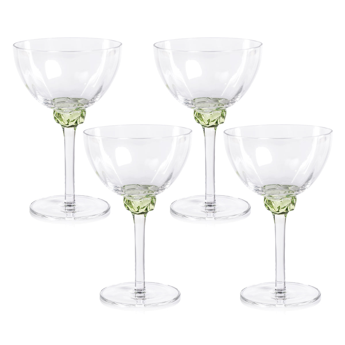 Colleen Lime Martini / Cocktail Optic Glasses, Set of 4