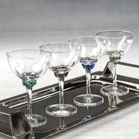 Colleen Sapphire Martini / Cocktail Optic Glasses, Set of 4