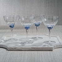 Colleen Sapphire Martini / Cocktail Optic Glasses, Set of 4