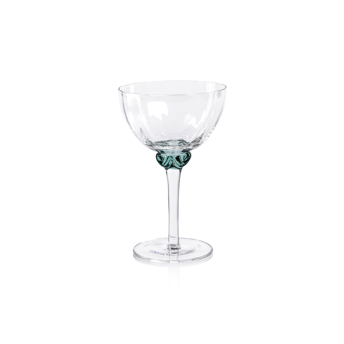 Colleen Sea Green Martini / Cocktail Optic Glasses, Set of 4