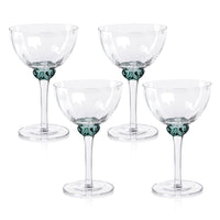 Colleen Sea Green Martini / Cocktail Optic Glasses, Set of 4