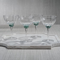Colleen Sea Green Martini / Cocktail Optic Glasses, Set of 4