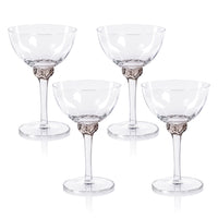 Colleen Smoke Grey Martini / Cocktail Optic Glasses, Set of 4