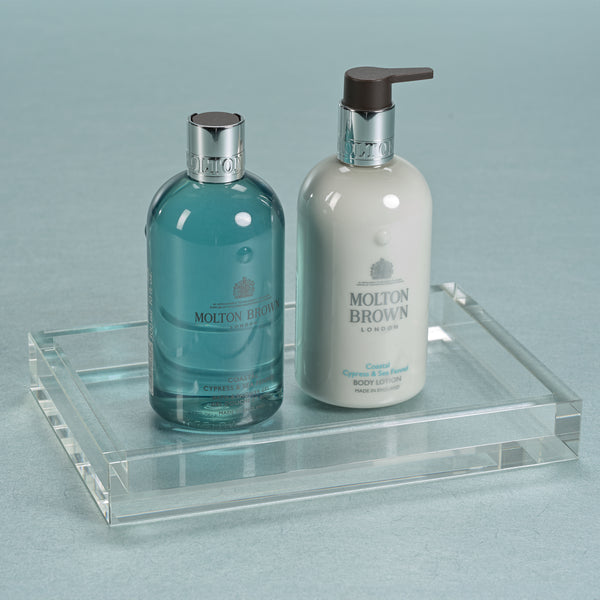 Claire Small Crystal Glass Vanity Tray