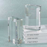 Claire Crystal Glass Bookends, Set of 2